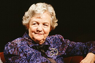Jessica Mitford in 1988, 10 years before her revised publication of The American Way of Death, edited with Robert Gottlieb.