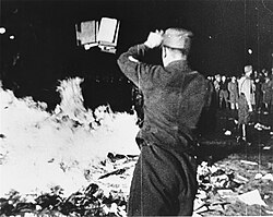 In 1933, Nazis burned works of Jewish authors, and other works considered "un-German", at the library of the Institut für Sexualwissenschaft in Berlin.