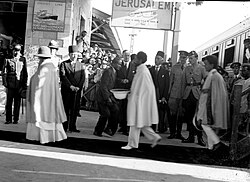The Emperor arrives in Jerusalem, May 1936.