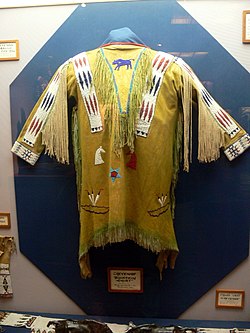 Cheyenne beaded hide shirt, Woolaroc
