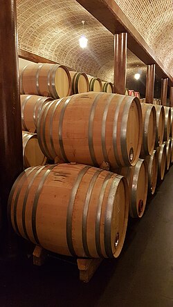 500 litre French oak wine barrels in Bodegas Casajús, in Ribera del Duero