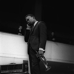 Davis performing at Töölö Sports Hall (Messuhalli) in Helsinki, Finland, in October 1964