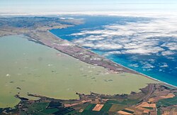 Kaitorete Spit in the Canterbury Region of New Zealand's southern island.