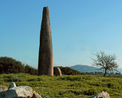 Monte Corru Tundu Menhir in Villa Sant'Antonio (5.75 meters high)