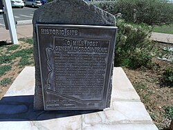 General Crook Trail marker located where in 1871 Crook established a military supply road that connected Forts Whipple, Verde, and Apache. The marker is near the Fort Verde Administration Building in Camp Verde, Arizona.