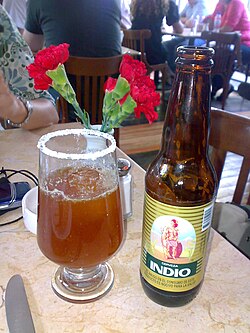 Michelada and Indio beer.