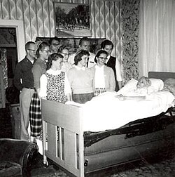 Mennonites visiting a nursing home in 1961