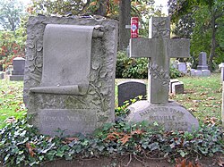 The gravestones of Melville and his wife in Woodlawn Cemetery in the Bronx, New York City