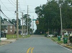 Traffic signal at Stewart St. and Washington St. in Quincy