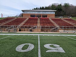 UVA Wise football field, stands, and announcer's booth