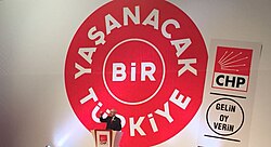 Kılıçdaroğlu announcing the CHP manifesto for the June 2015 general election.