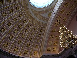 The double-sunk coffered ceiling in the National Statuary Hall
