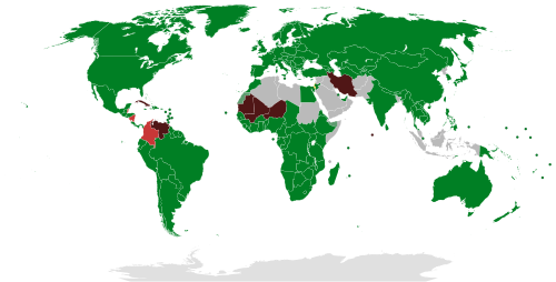 State of Israel Countries that recognise Israel Countries that have withdrawn their recognition of Israel Countries that have suspended/cut bilateral ties, but maintain recognition Countries that have never recognised Israel