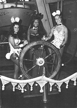 Playboy Bunnies aboard US Navy ship (USS Wainwright (CG-28)), 1971