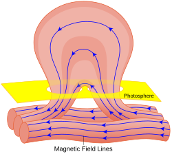 Simplified model of magnetic fields emerging from the photosphere