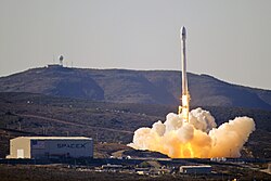 SpaceX west coast launch facility at Vandenberg Space Force Base, during the launch of CASSIOPE