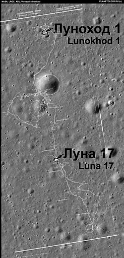 Luna 17 and Lunokhod 1 landing site photographed by LRO