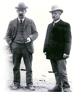 Wyatt Earp in Nome, Alaska, with long-time friend and former Tombstone mayor and newspaper editor John Clum, 1900