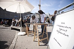 Nedko Solakov's artistic and humouristic project "Référendum against référendums", for the Swiss Sculpture Exhibition Utopics in 2009