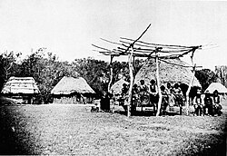 A Caddo village near Anadarko, Oklahoma in the 1870s