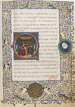 First page of the Naturales Quaestiones, made for the Aragonese court