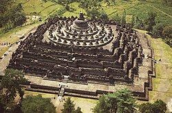 Borobudur, the largest single Buddhist structure in the world, one of the monuments constructed by the Shailendra dynasty of the Mataram kingdom