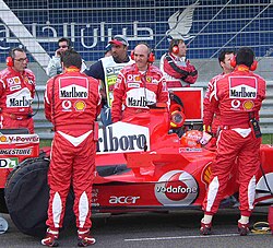 Marlboro sponsored Ferrari (photo from the 2006 Bahrain Grand Prix).
