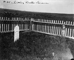 Sitting Bull's grave at Fort Yates, c. 1906