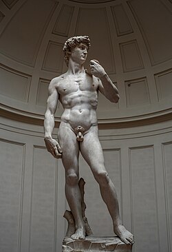 Michelangelo's David, 1504, housed at The Accademia Gallery in Florence, Italy