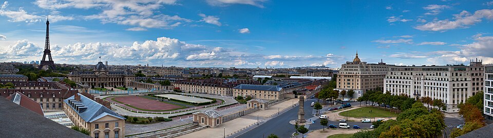Panorama of Paris from the top of the World Heritage Centre