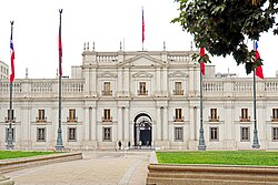 Main facade of the Palacio de La Moneda