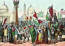 Proclamation of the Roman Republic in 1849, in Piazza del Popolo