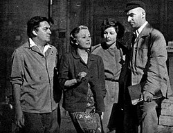 Fellini, Masina, Carla del Poggio and Alberto Lattuada, 1952