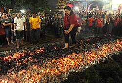 A firewalking ceremony