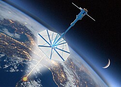 Artist rendering of an interstellar light sail space craft