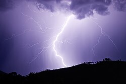 Natural static discharge caused by a lightning strike