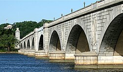 Memorial Bridge, connecting the city across the Potomac River with Arlington County