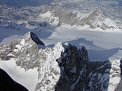 Example of a Glaciokarst are the Dachstein Mountains which are a typical Alpine glaciokarst in the Eastern Alps.