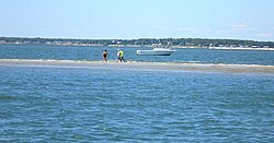 A sandbar off Suffolk County, Long Island, New York, US, August 2006
