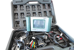 Multi-brand vehicle diagnostics system handheld Autoboss V-30 with adapters for connectors of several vehicle manufacturers.[35]