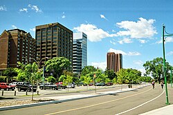 Windsor's Riverside Drive looking west and Riverfront Bike Trail from Dieppe Gardens