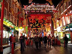 London: Chinatown with Chinese New Year decoration