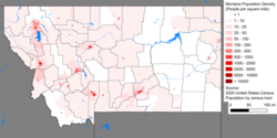 Montana population density map