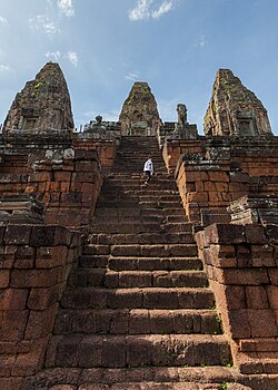 Example of construction with laterite in Pre Rup, Angkor, Cambodia.