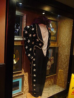 John costume from the 1986 Tour de Force Australian concerts, on display in the Hard Rock Cafe, London