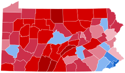 2024 U.S. presidential election results by county in Pennsylvania Democratic Republican
