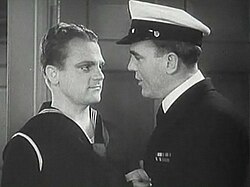 With close friend Pat O'Brien in Here Comes the Navy (1934), their first of nine films together