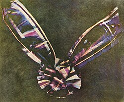 First durable colour photographic image, demonstrated by Maxwell in an 1861 lecture