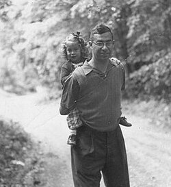 Don Wollheim and his daughter Elizabeth (1954)