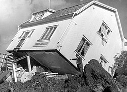 The landslide at Surte in Sweden, 1950. It was a quick clay slide that killed one person.